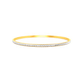 22K Gold Two-Tone Thin Bangles - Pair